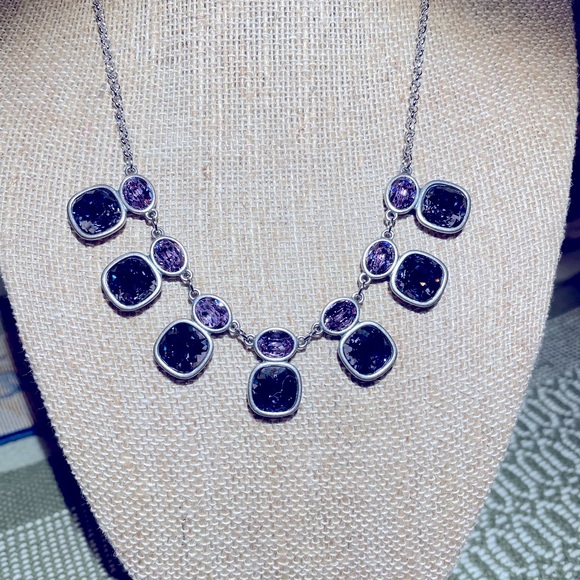 Dutchess Necklace, Violet and Rhodium Plated - Picture 3 of 5